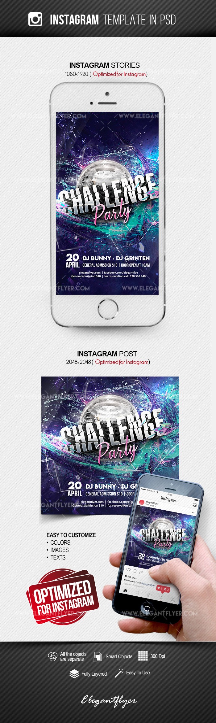 Challenge Party Instagram by ElegantFlyer
