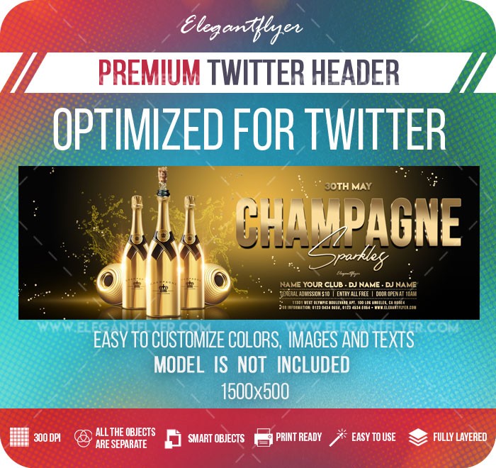 Champanhe Sparkles Twitter by ElegantFlyer