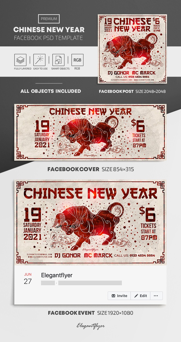 Chińskie nowe rok Facebook by ElegantFlyer