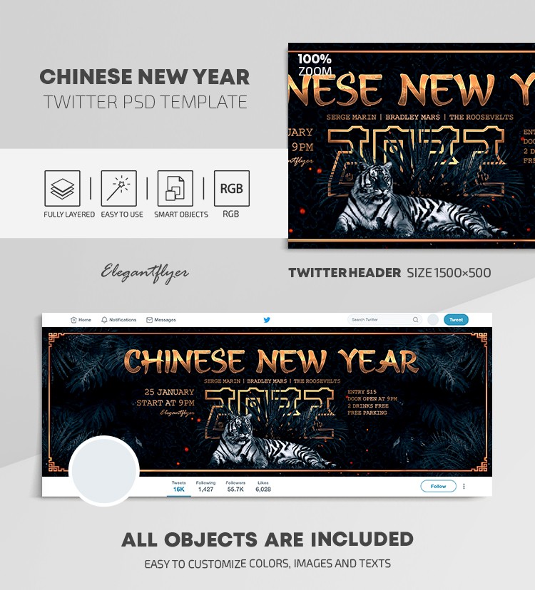Chińskie Nowe Roku Twitter by ElegantFlyer