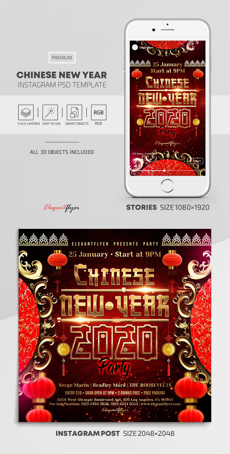 Nouvel An chinois Instagram by ElegantFlyer