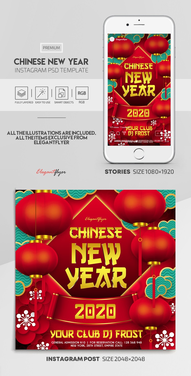 Ano Novo Chinês no Instagram. by ElegantFlyer