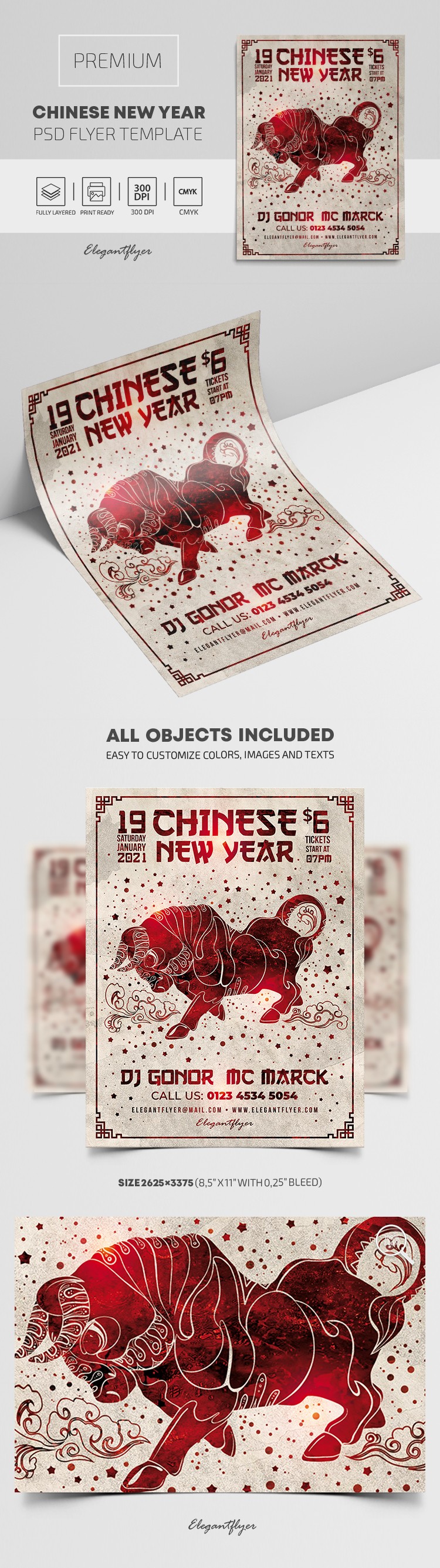 Folheto do Ano Novo Chinês by ElegantFlyer