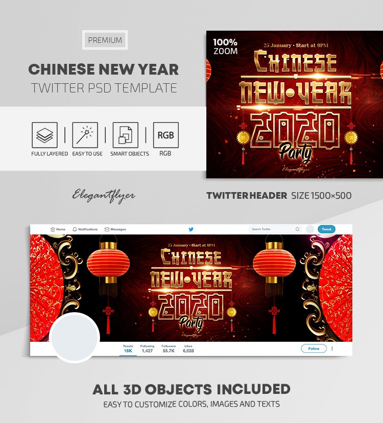 Año Nuevo Chino en Twitter by ElegantFlyer