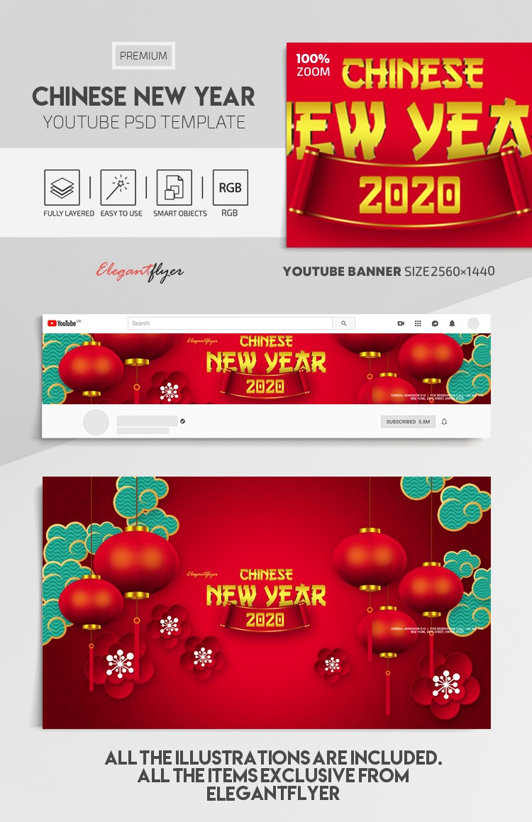 Año Nuevo Chino en Youtube by ElegantFlyer