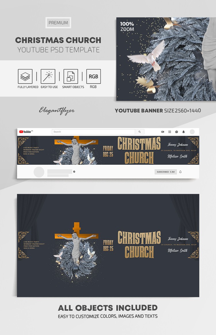 Iglesia Navidad Youtube by ElegantFlyer