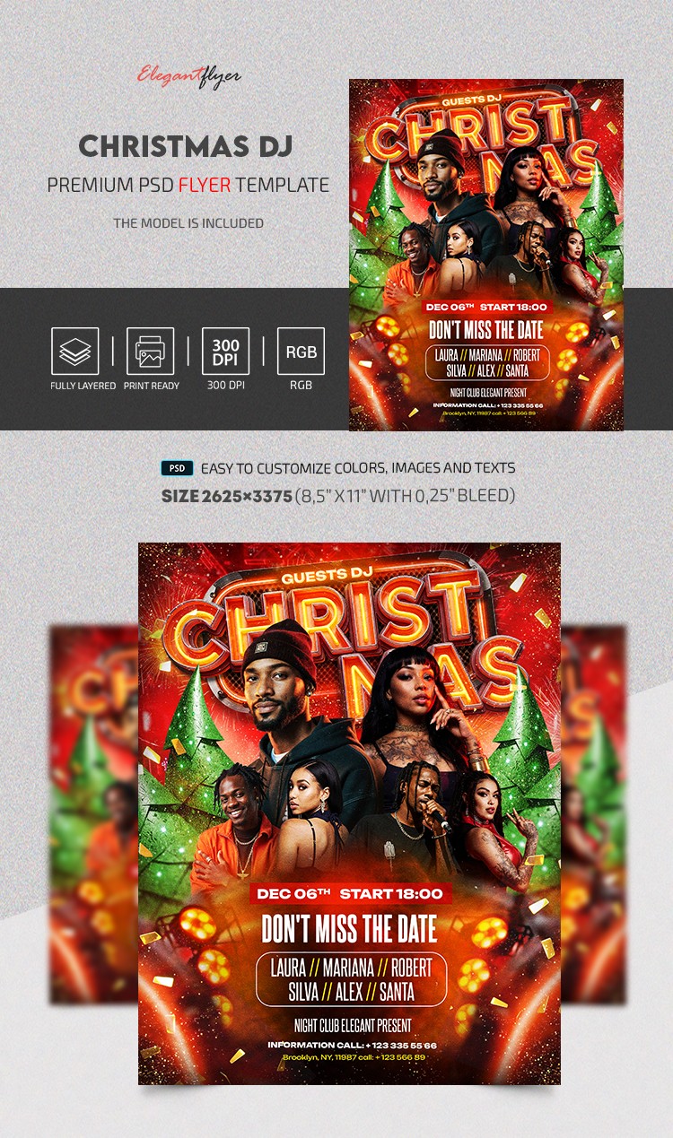 Christmas Dj Flyer by ElegantFlyer