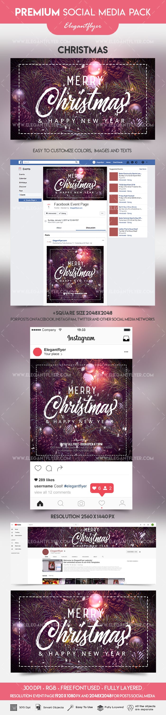 Święta Bożego Narodzenia na Facebooku by ElegantFlyer
