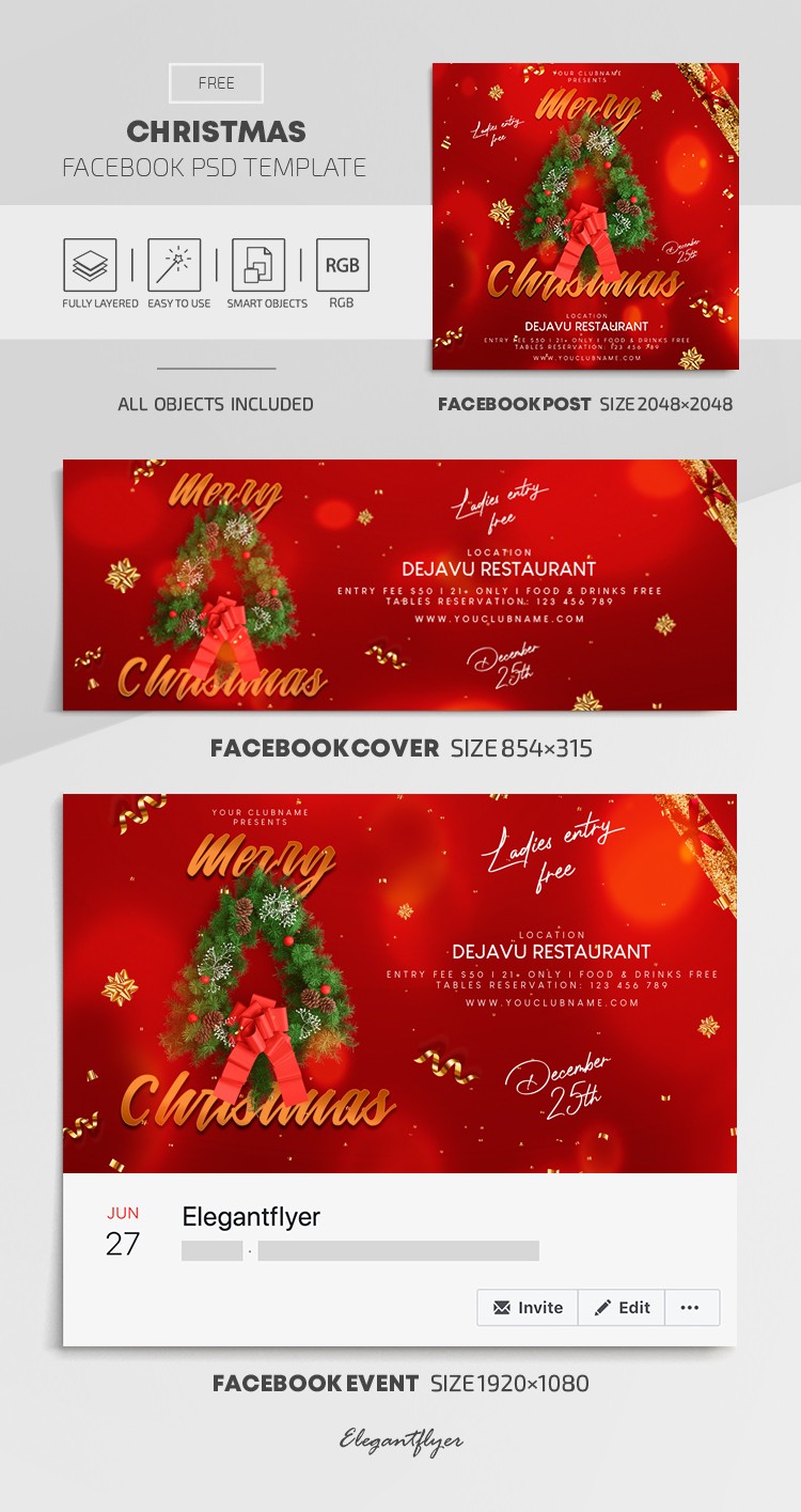 Boże Narodzenie na Facebooku. by ElegantFlyer