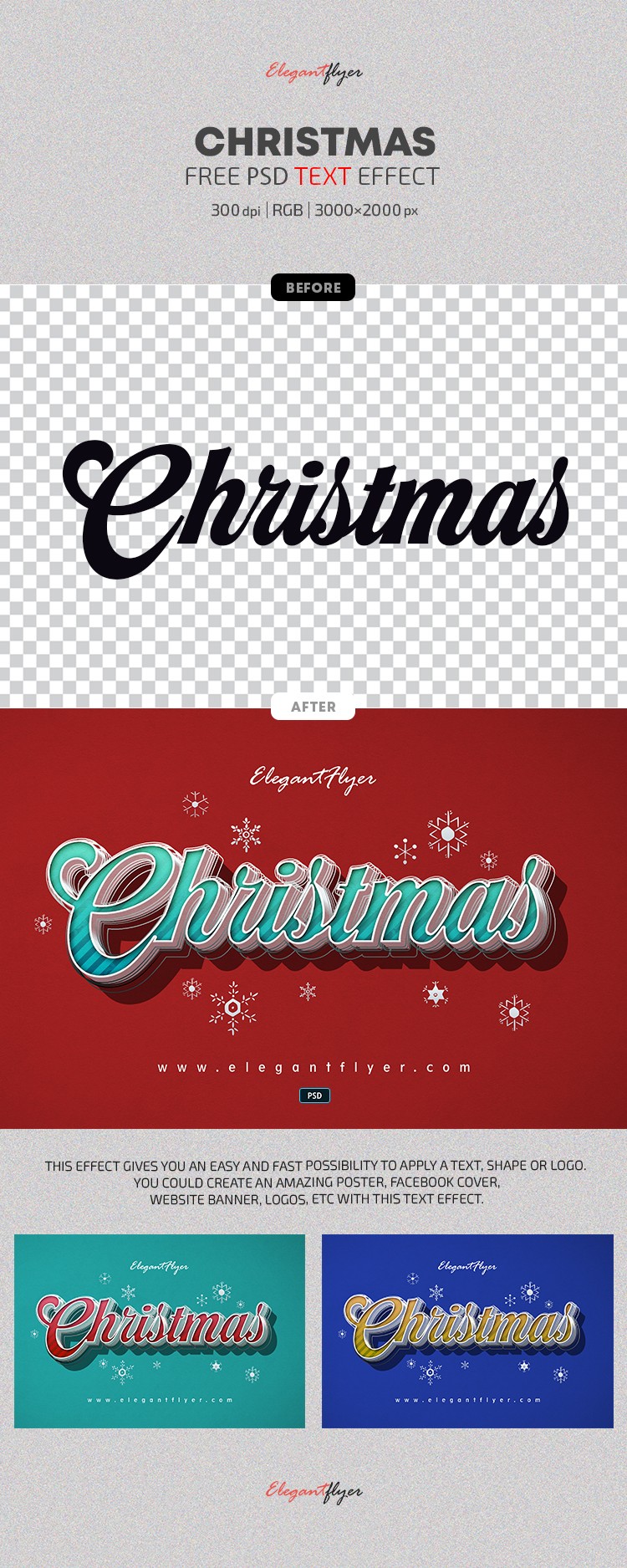 Efeito de Texto de Natal by ElegantFlyer