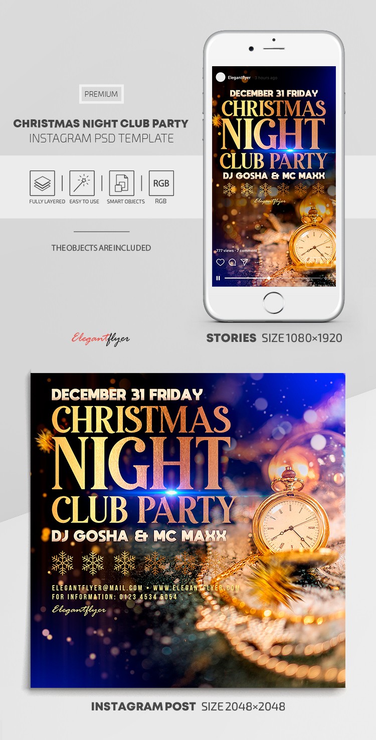 Weihnachtliche Nachtclub-Party auf Instagram. by ElegantFlyer