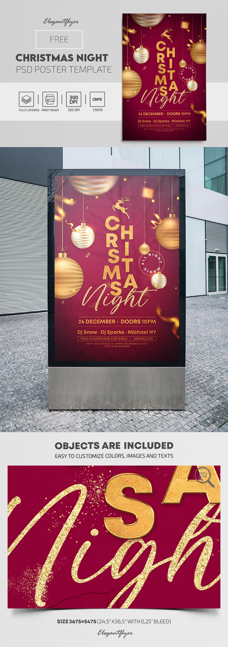 Christmas Night Poster by ElegantFlyer