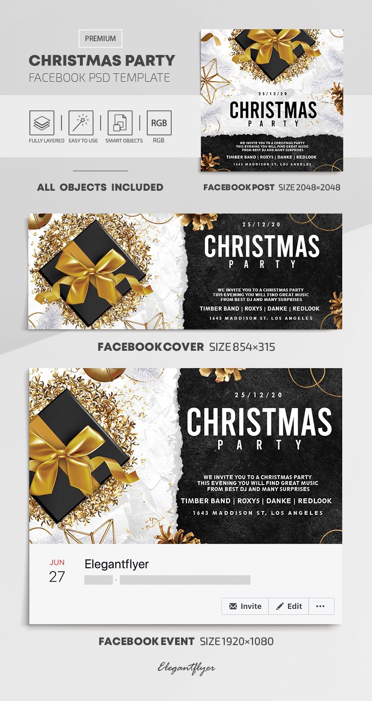 Luxury Christmas Party Facebook by ElegantFlyer