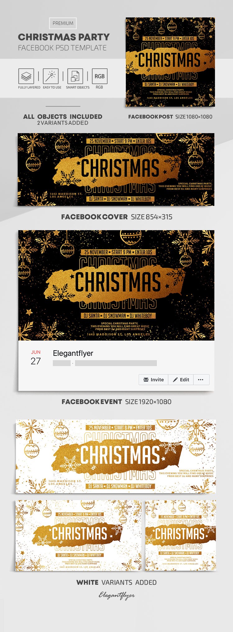 Festa di Natale Impostazioni di Facebook by ElegantFlyer