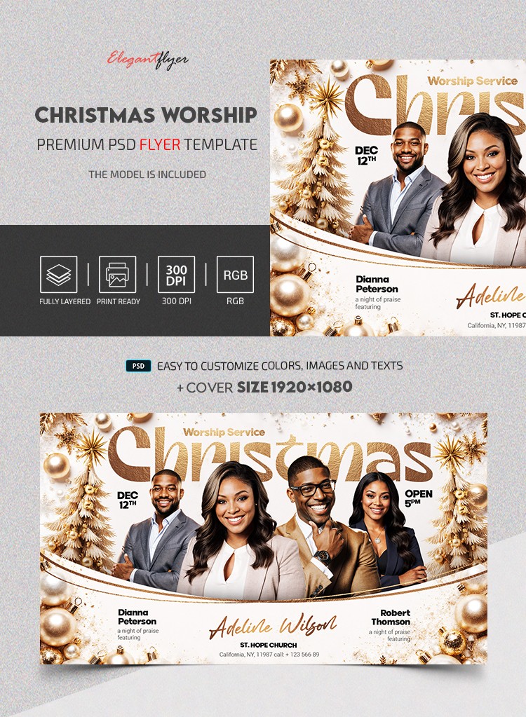 Postagem de Culto de Natal no Facebook by ElegantFlyer