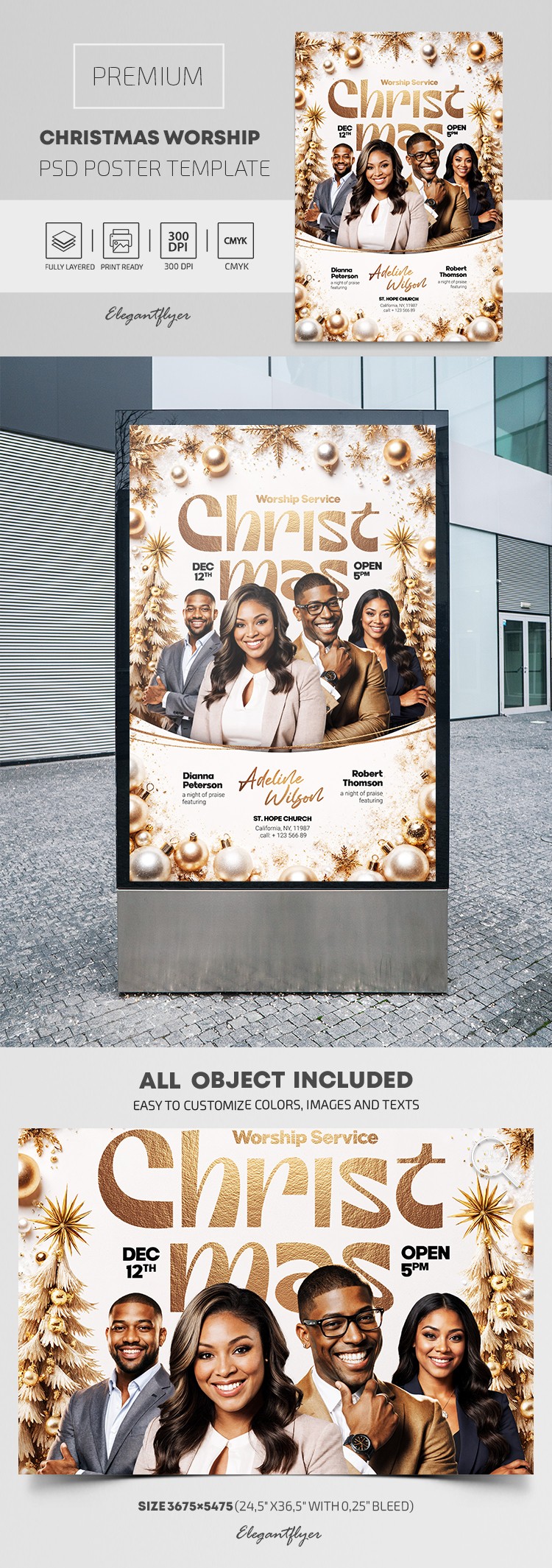 Christmas Worship Service Poster by ElegantFlyer