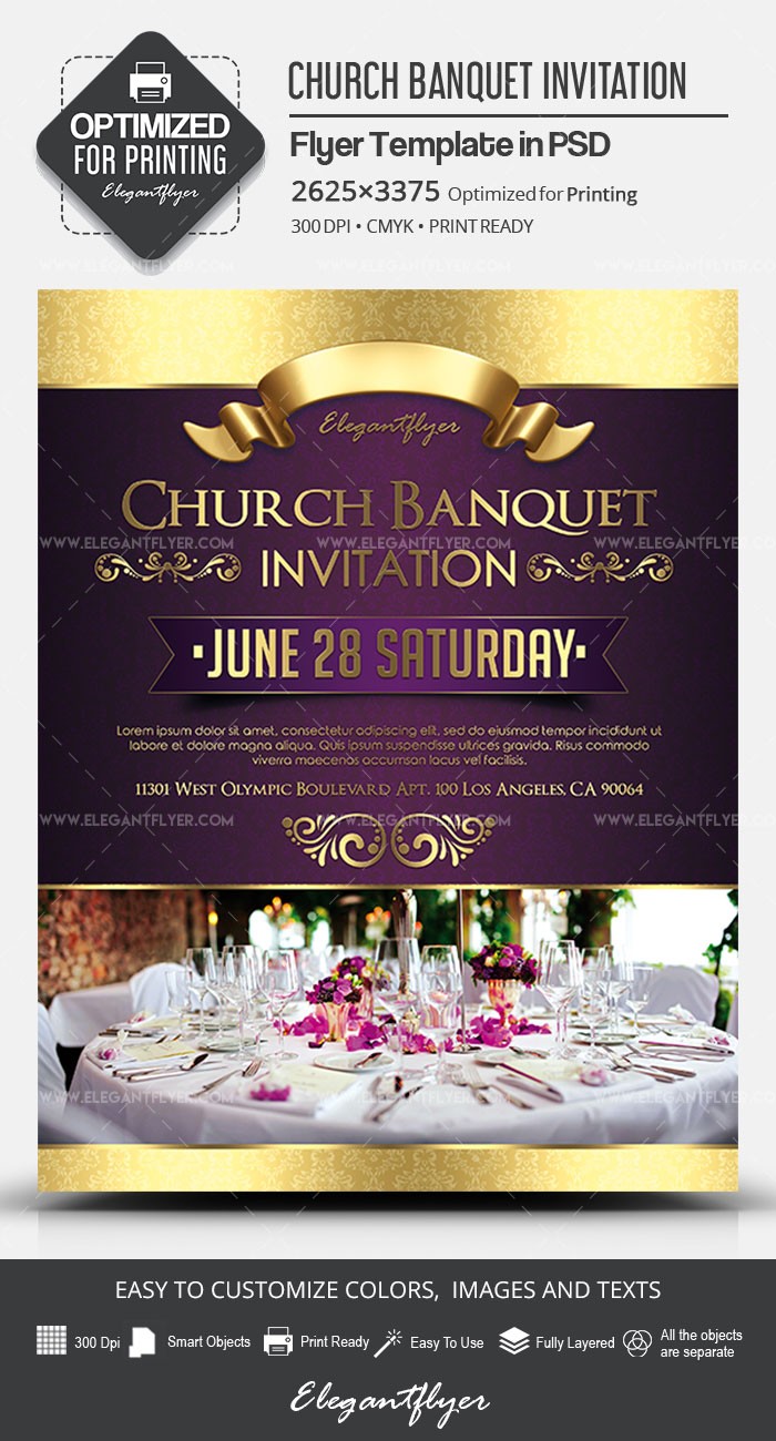 Convite de Banquete da Igreja by ElegantFlyer