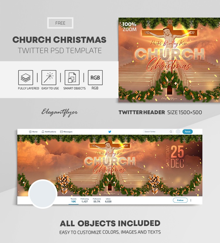 Noël de l'église sur Twitter by ElegantFlyer