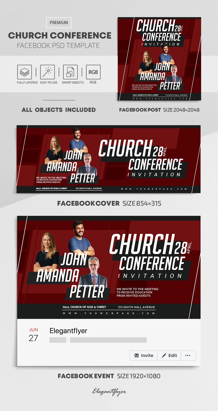 Iglesia Conferencia Facebook. by ElegantFlyer