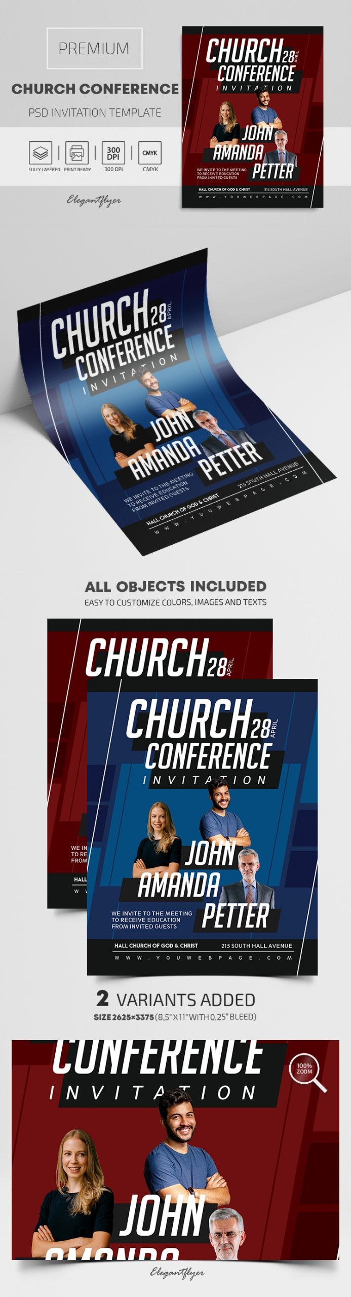 Convite para Conferência da Igreja by ElegantFlyer