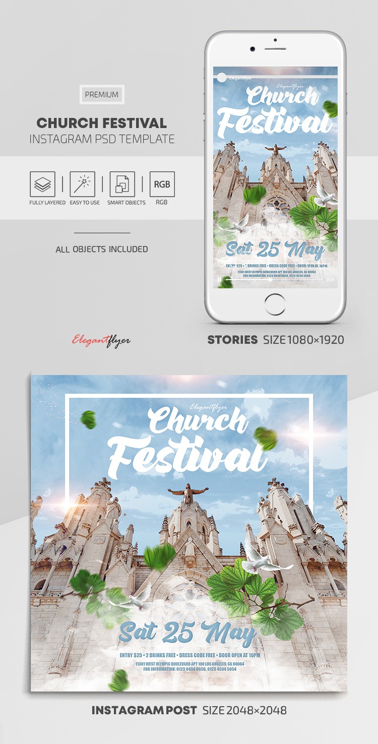 Festival da Igreja no Instagram by ElegantFlyer
