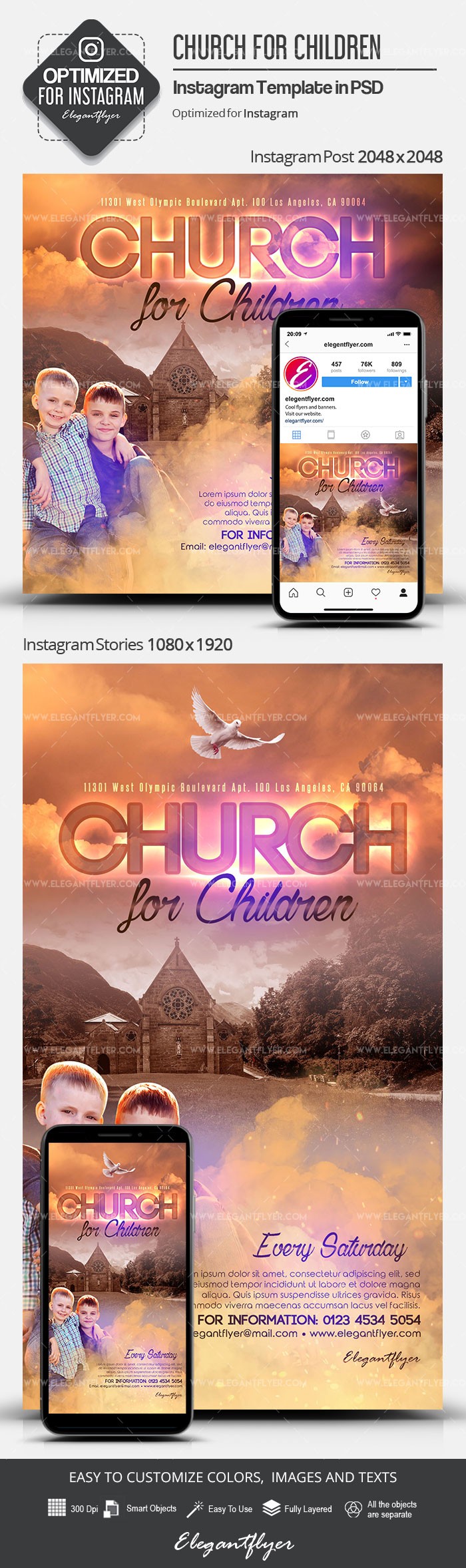 为儿童的教堂 Instagram by ElegantFlyer