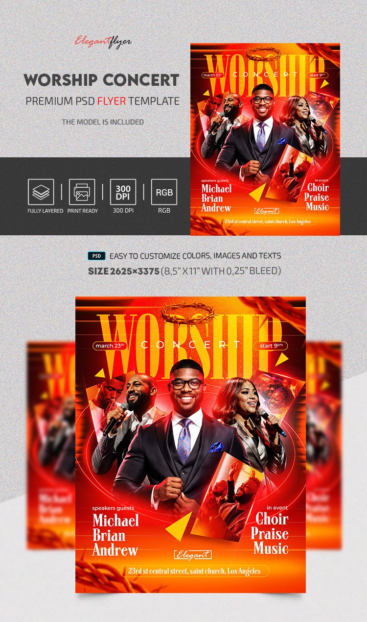 Church Worship Concert Flyer by ElegantFlyer