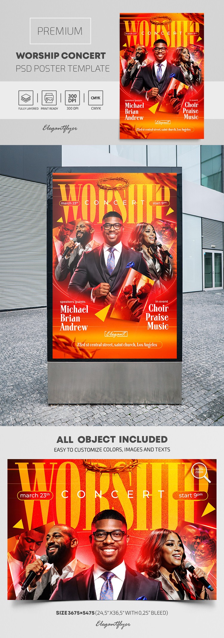 Church Worship Concert Poster by ElegantFlyer