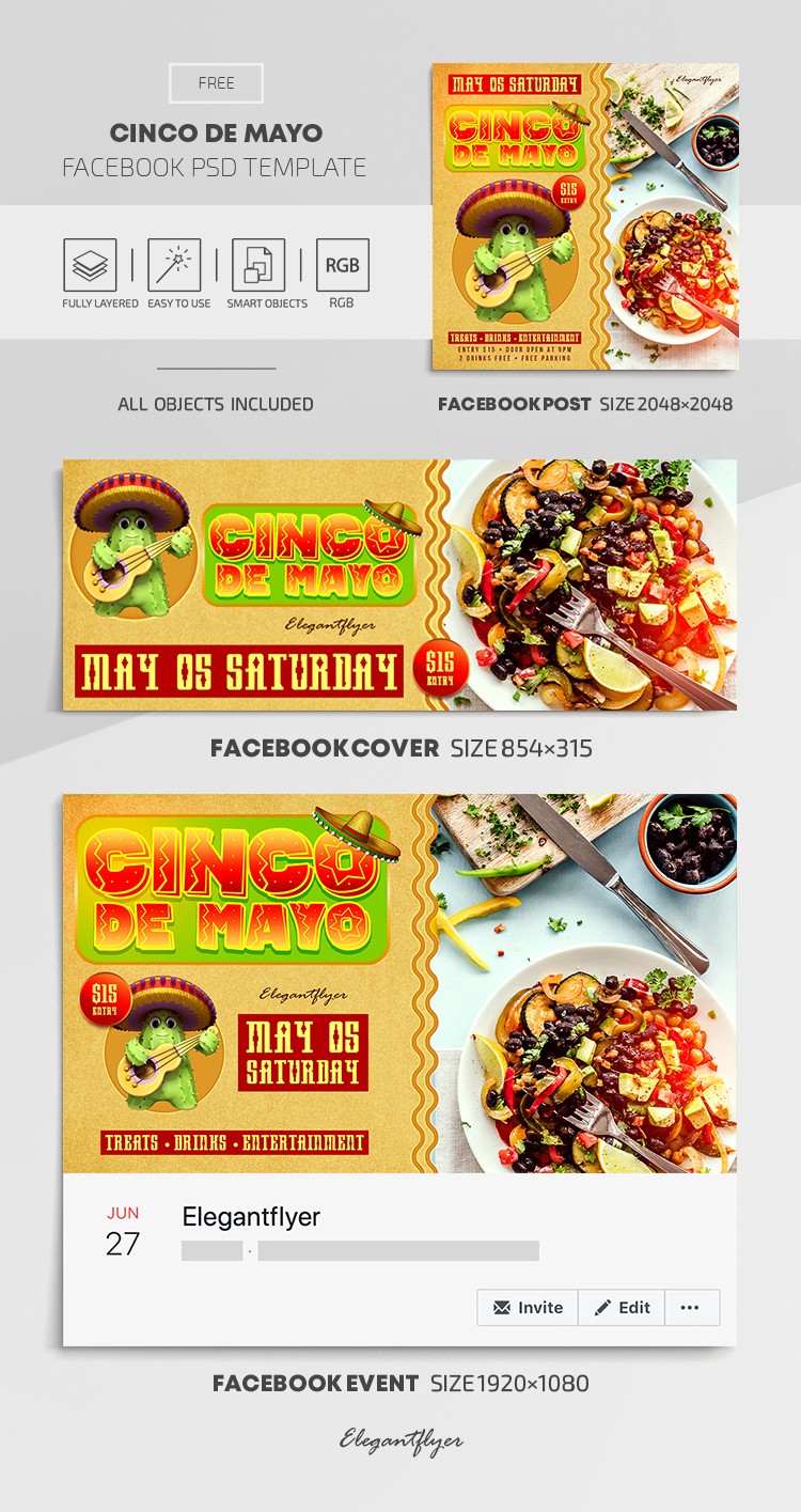 Cinco de Mayo na Facebooku by ElegantFlyer