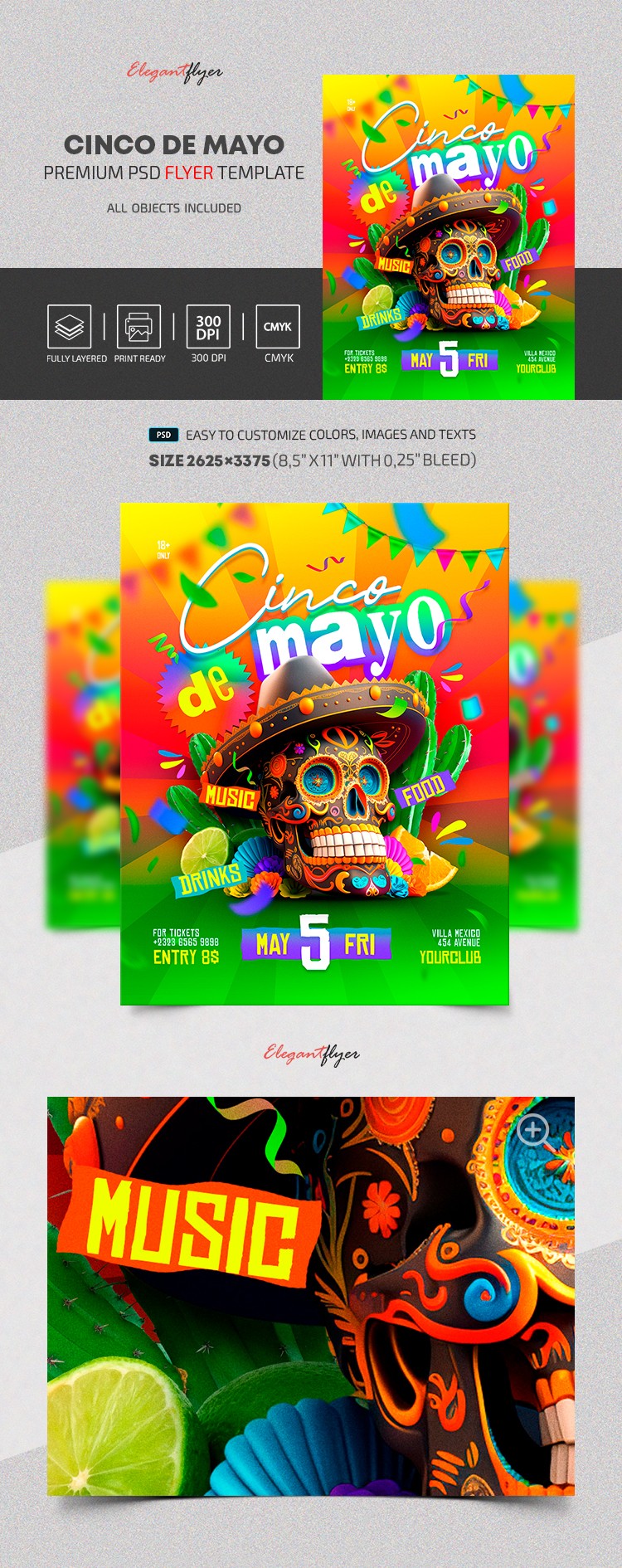 Cinco de Mayo - Premium PSD Flyer Template by ElegantFlyer