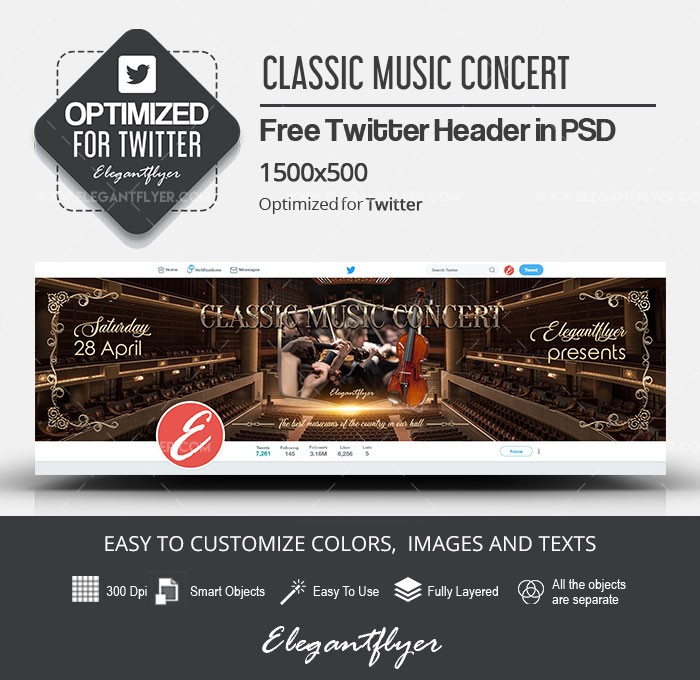 Classic Music Concert Twitter by ElegantFlyer