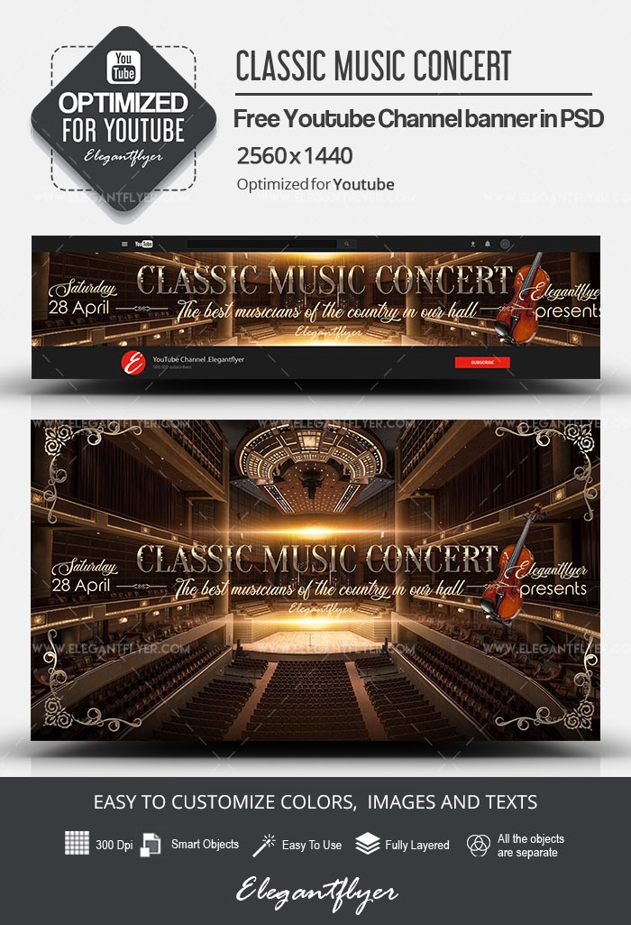 Klassisches Musik-Konzert Youtube by ElegantFlyer