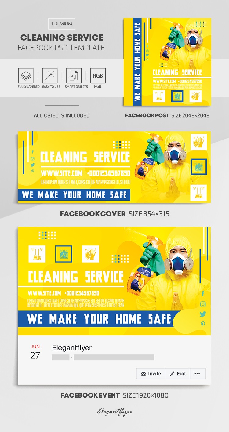 Servizio di pulizie Facebook by ElegantFlyer