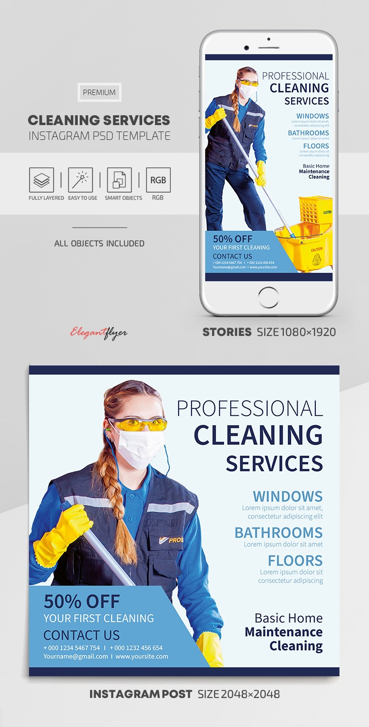 Cleaning Services Instagram by ElegantFlyer