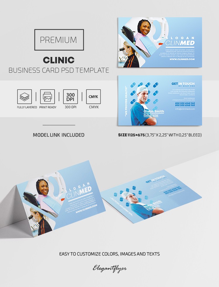 Klinik Visitenkarte by ElegantFlyer