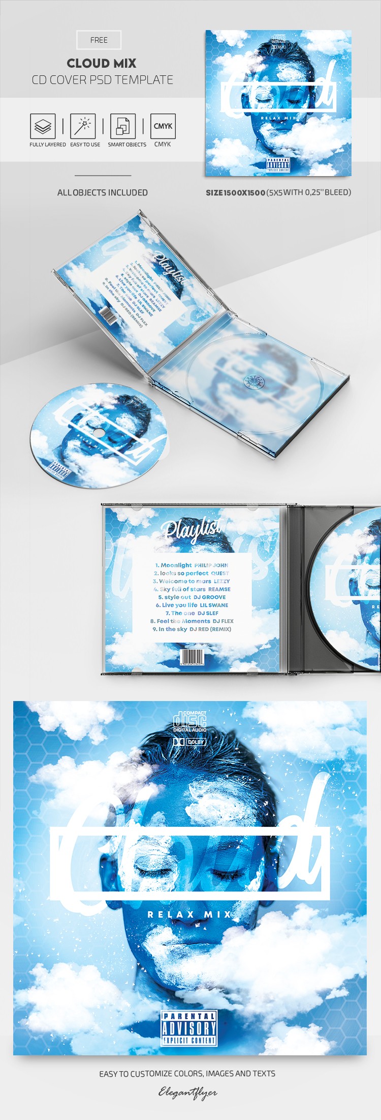 Okładka Cloud Mix CD by ElegantFlyer