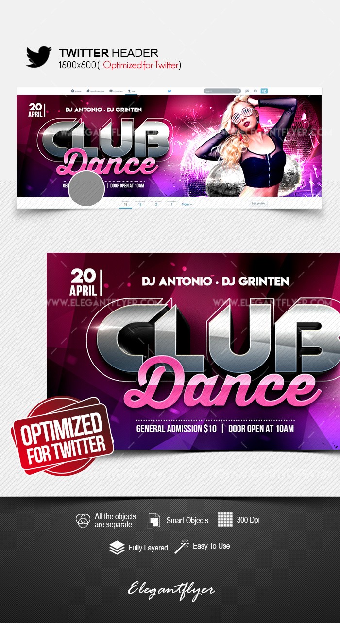 Twitter de Dança de Clube by ElegantFlyer