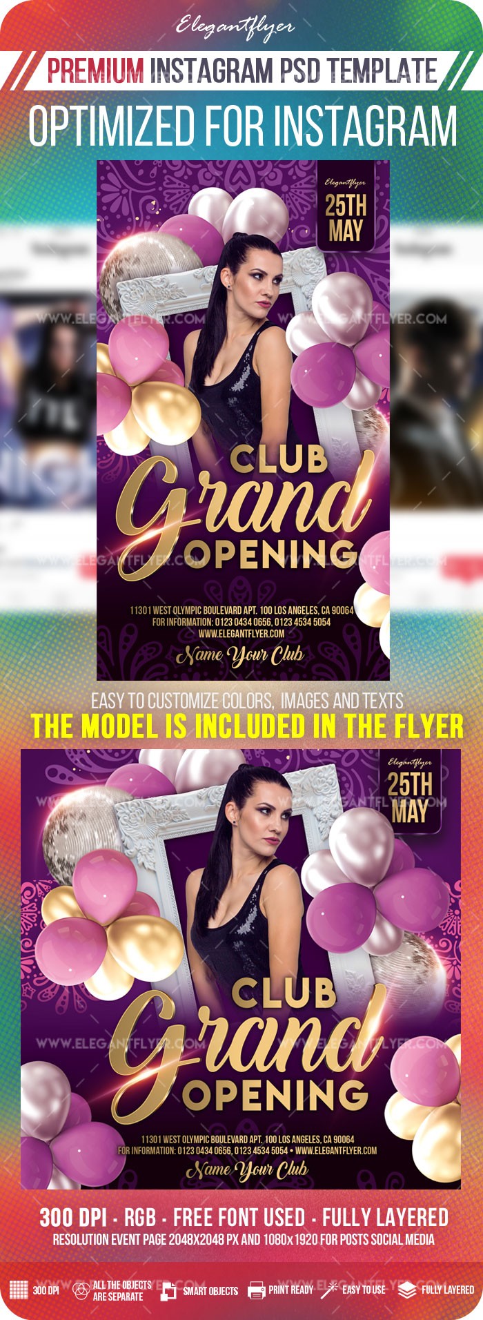Gran inauguración de Club en Instagram by ElegantFlyer