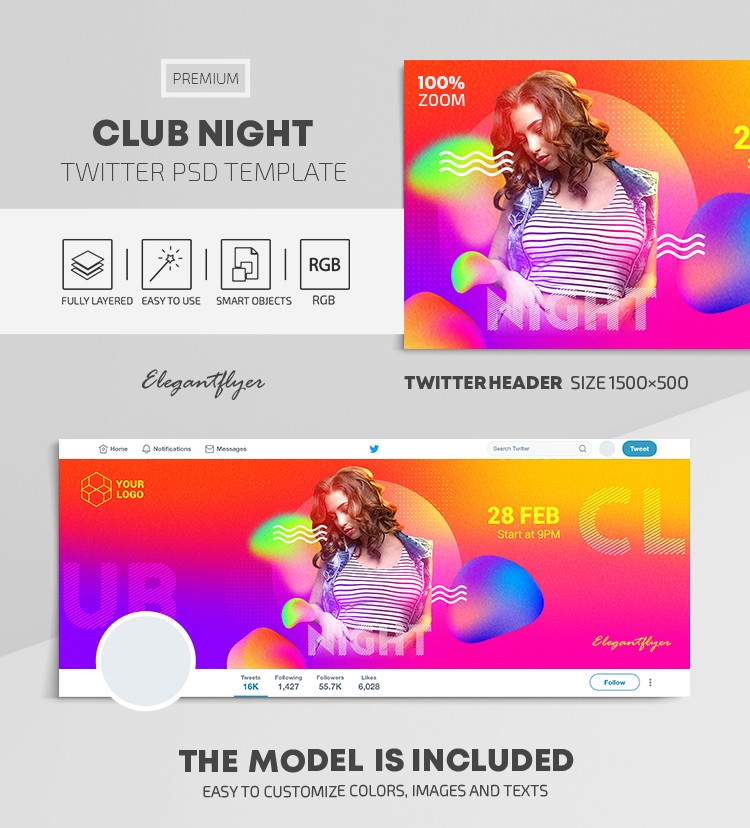 Noche de club en Twitter by ElegantFlyer
