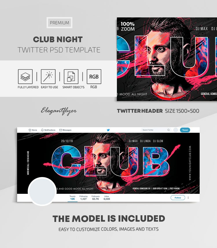 Club Night Twitter - Notte del club su Twitter by ElegantFlyer