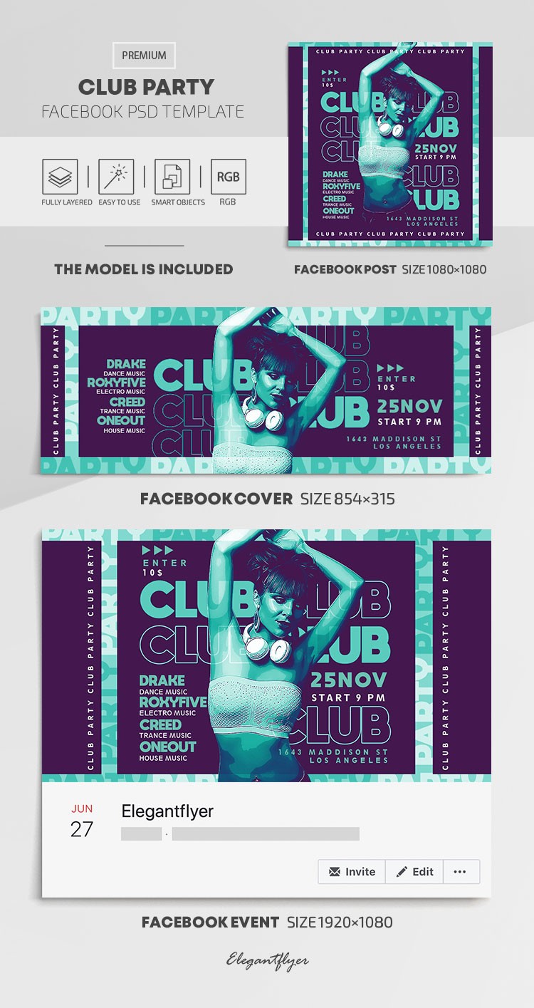 Club Party Facebook by ElegantFlyer