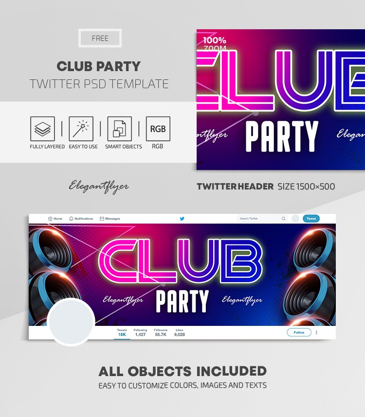 Soirée Club Twitter by ElegantFlyer