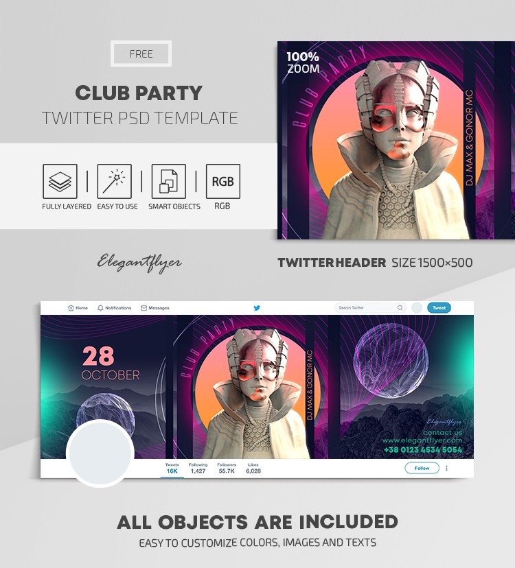 Klub Party Twitter by ElegantFlyer