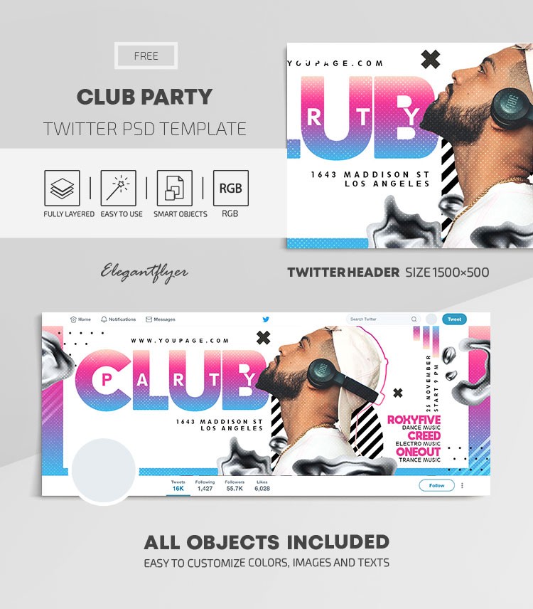 Club Party Twitter by ElegantFlyer