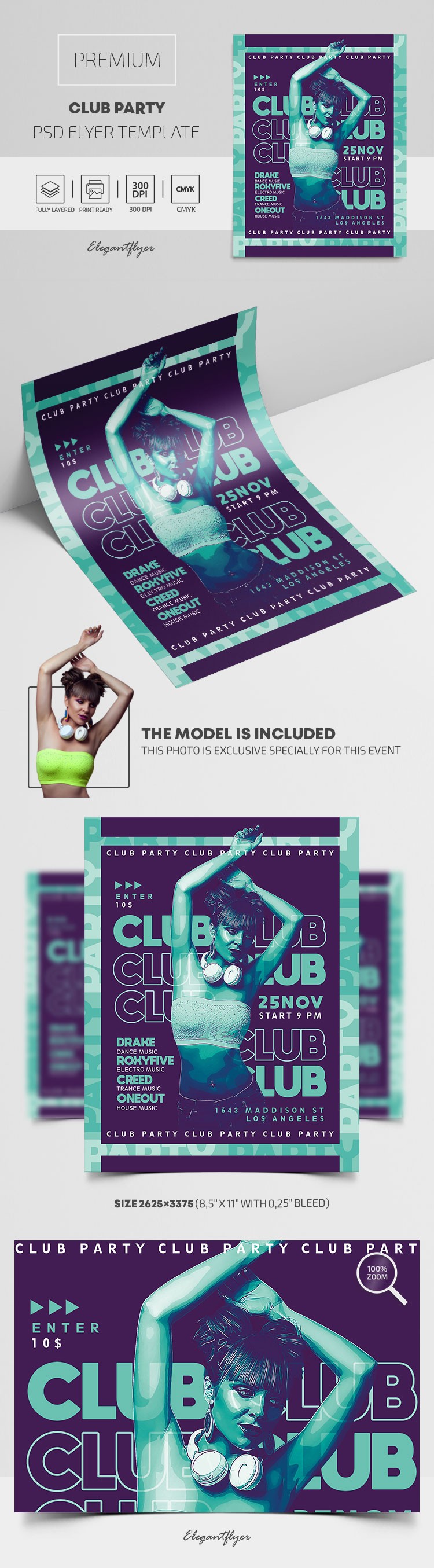 Club Party Flyer by ElegantFlyer
