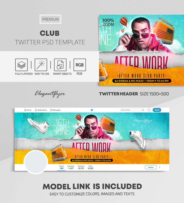 Nach der Arbeit Club Twitter by ElegantFlyer