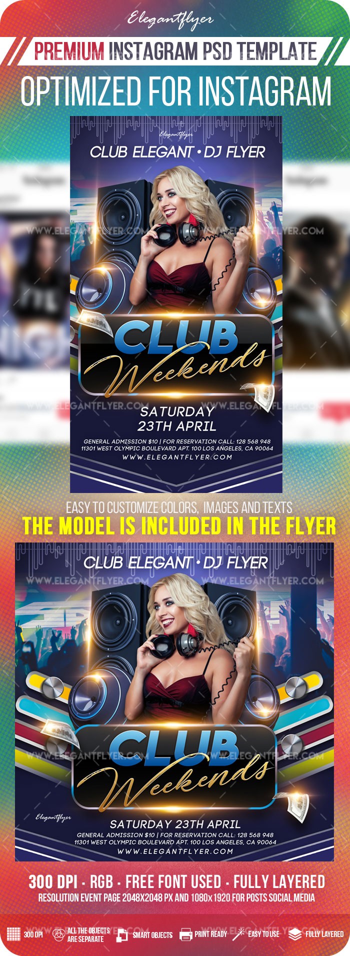 Club Weekends Instagram by ElegantFlyer