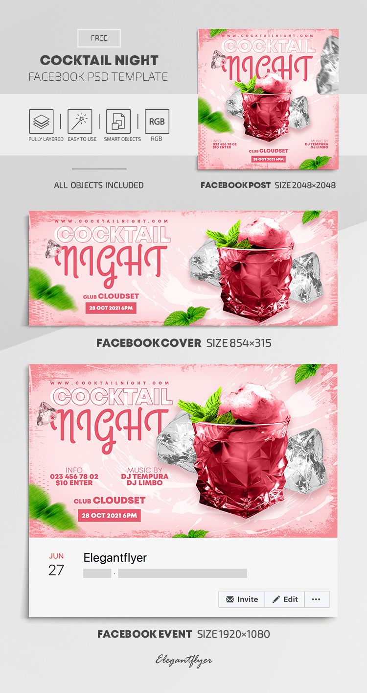 Soirée Cocktail Facebook by ElegantFlyer