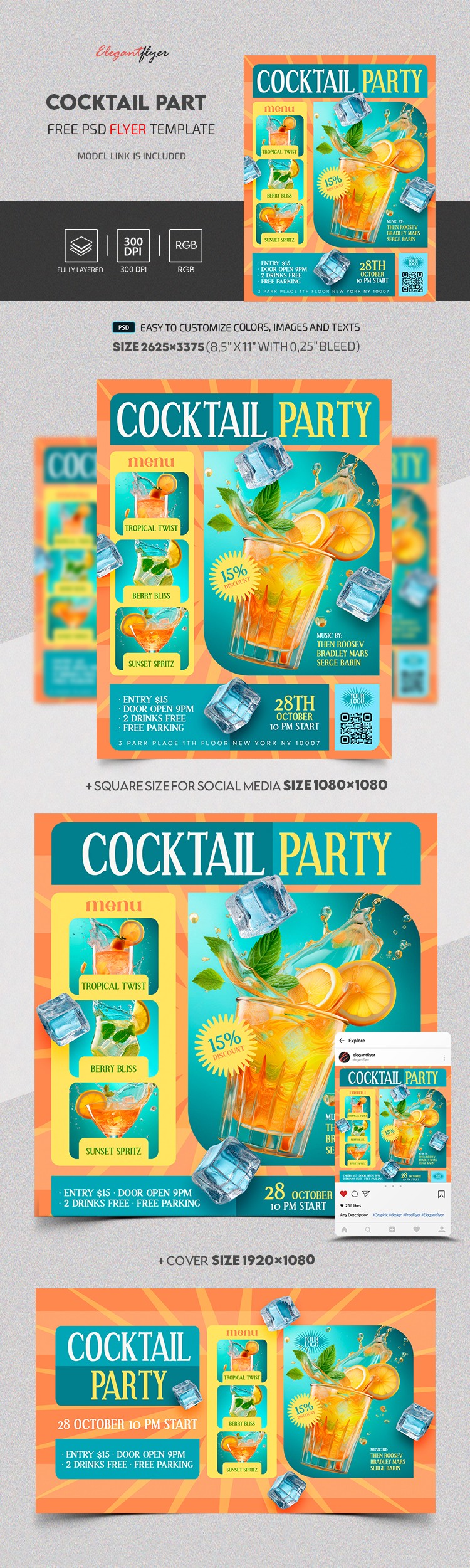 Fête de cocktail by ElegantFlyer