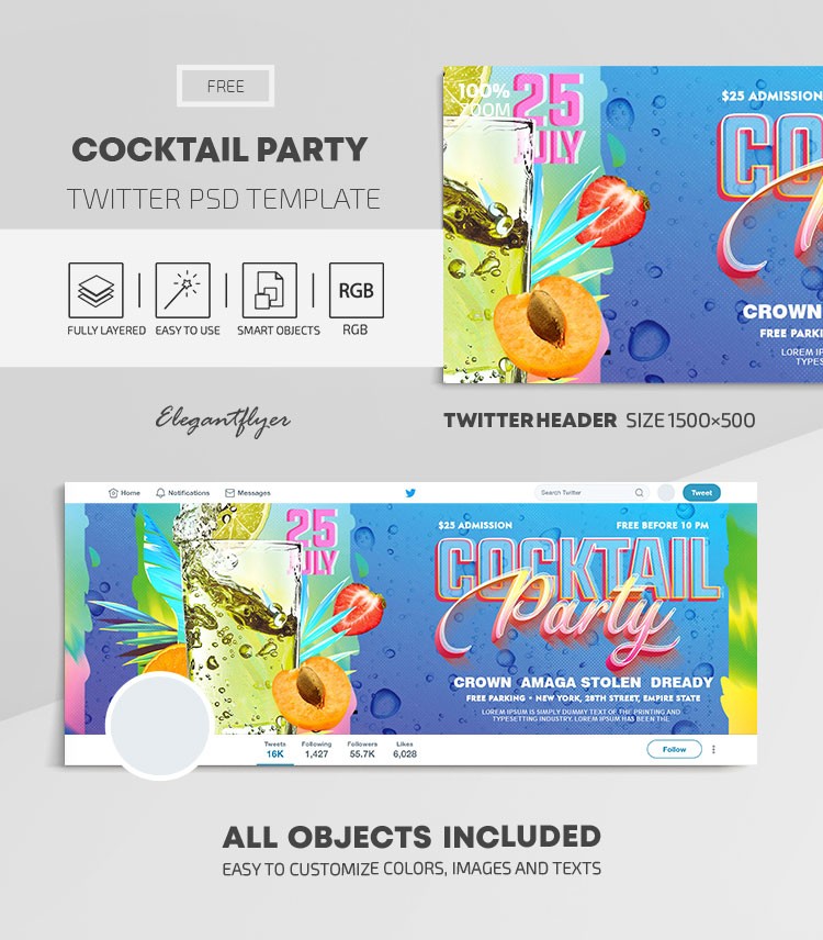 Cocktail Party Twitter by ElegantFlyer